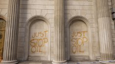 Какъв надпис се появи на сградата на АЦБ?