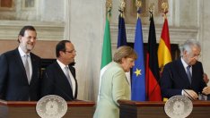 Меркел, Монти, Оланд и Рахой се договориха за европейския план за растеж