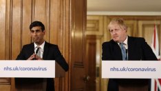 Борис Джонсън и Риши Сунак в опит да сменят значението на кризата с доставките