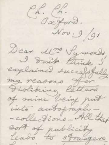 <p>
	<span style="text-align: justify;">Писмото е подписано с истинското име на писателя Чарлс Латуидж Доджсън. <em>Снимка:&nbsp;</em></span><em>Bonhams</em></p>
