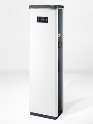 <p>
	Новата зарядна станция може да зарежда по два електромобила едновременно. <em>Снимка: Siemens</em></p>
