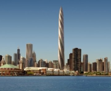Chicago Spire би доминирала на хоризонта в Чикаго. Илюстрация: www.thechicagospire.com