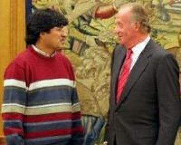 Ево Моралес и крал Хуан Карлос. Снимка: Ройтерс