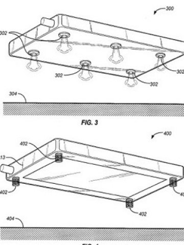 <p>
	Дюзи със сгъстен въздух обръщат телефона, докато пада към земята, и той се приземява с екрана нагоре. <em>Илюстрация: Amazon</em></p>
