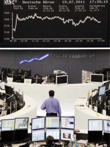 <p>
	Борсата във Франкфурт. <em>Снимка: Ройтерс</em></p>
