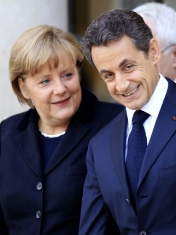<p>
	<em>Френският президент Никола Саркози и германският канцлер Ангела Меркел. Снимка: Ройтерс</em></p>
