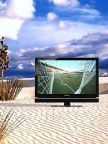 <p>Новите телевизори с батерия ще позволяват на феновете да следят любимия си спорт под открито небе. Снимка: Toshiba</p>