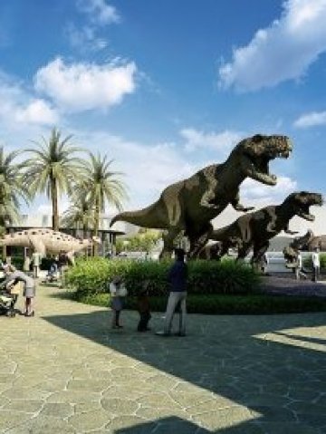 Диназаври на покрива на мола. Илюстрация: galerieharfa.cz