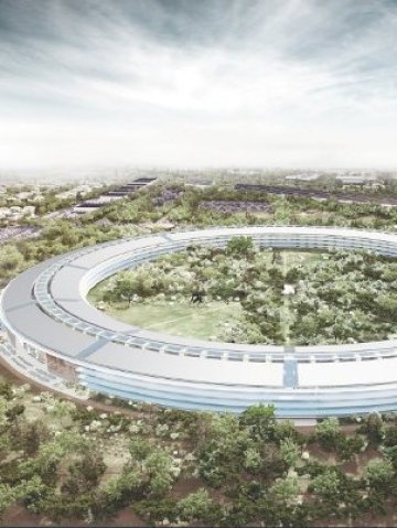 <p>
	Така ще изглежда централната сграда в новия офис на Apple. <em>Илюстрация: Община Купертино</em></p>
