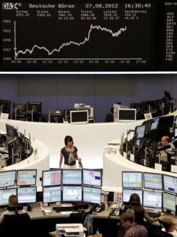 <p>
	<em>Фондовата борса във Франкфурт. Снимка: Ройтерс</em></p>
