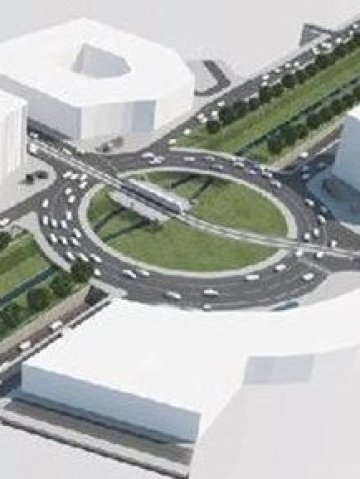 <p>
	Схема на кръстовище на две нива на Лъвов мост в София. Снимка: Столична община</p>
