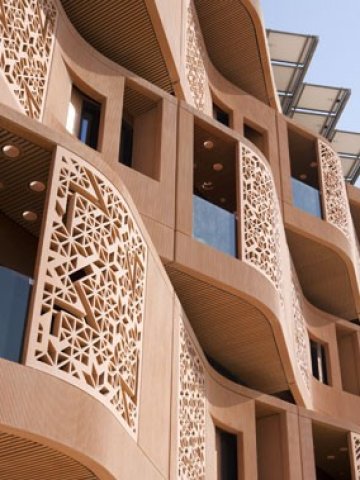 <p>
	Проектът на фасадата на Masdar Institute Campus. Снимка: Masdar.ae</p>
