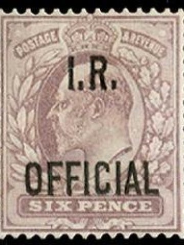 Марката 6d Pale Dull Purple (I.R. Official) Фото из каталога Stanley Gibbons Investment