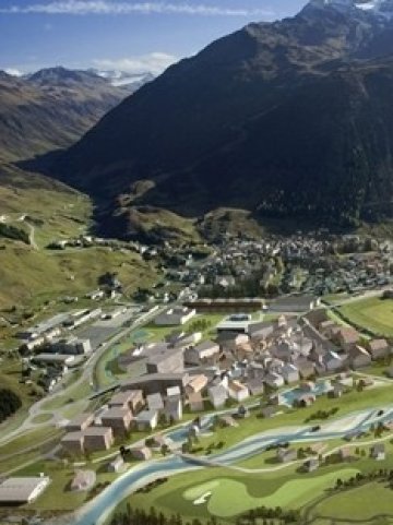 Андермат и планирания курорт. Визуализация: www.andermatt-swissalps.ch