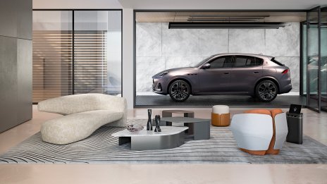 Maserati и Giorgetti представиха интериорна колекция и единствен в света Grecale Fuoriserie на Milan Design Week
