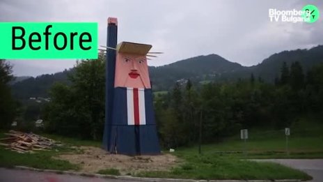 Подпалиха статуя на Доналд Тръмп в Словения