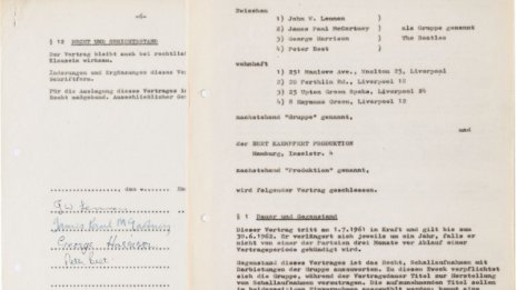 Първият договор на Beatles бе продаден за 75 000 долара