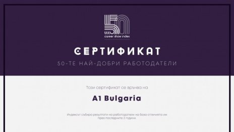 А1 води в класацията за най-добър работодател Career Show Index 2020