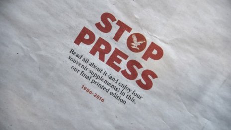 Британският Independent публикува последния си хартиен брой