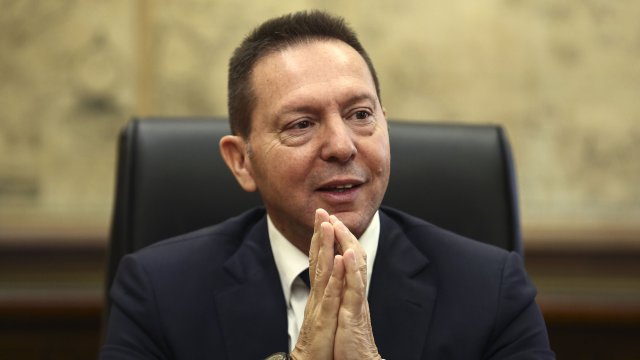 Председателят на Гръцката централна банка Янис Стурнарас. Снимка: Yorgos Karahalis /Bloomberg