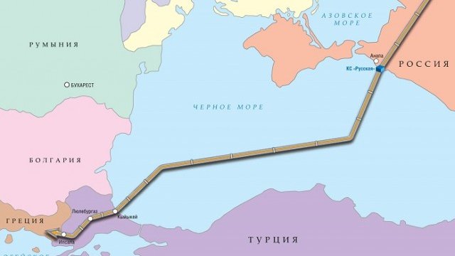 <p>
	Пътят на &quot;Турски поток&quot;. Графика: <em>&quot;Газпром&quot;</em></p>

