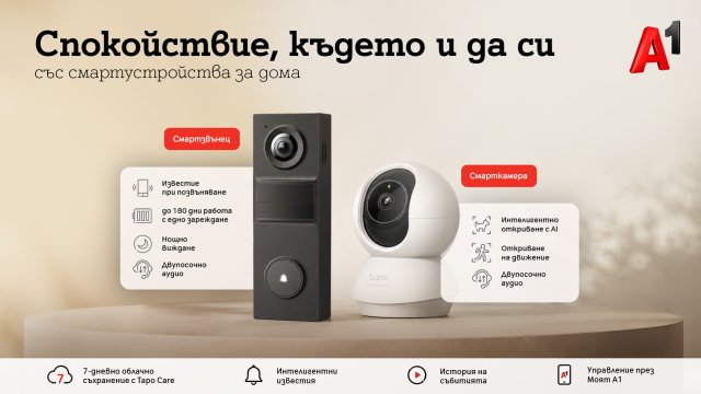 А1 предлага ново решение за наблюдение и сигурност на дома