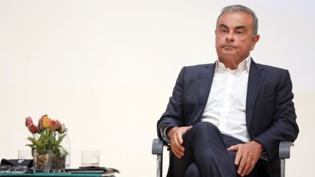 <p>
	Кадър от днешната пресконференция на Карлос Гон. <em>Снимка:&nbsp;Hasan Shaaban/Bloomberg</em></p>
