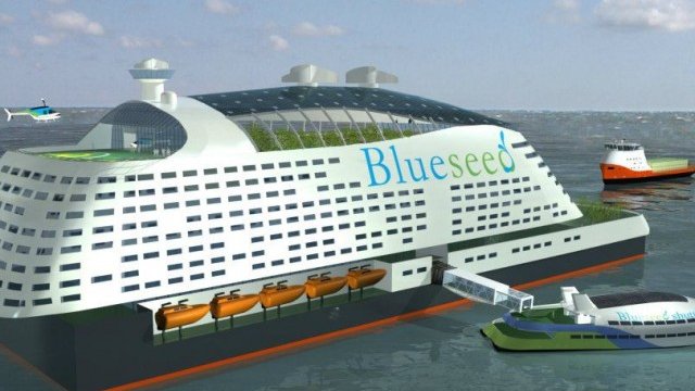 <p>
	Така ще изглежда плаващата Силициева долина. <em>Снимки:&nbsp;Blueseed&nbsp;</em></p>
