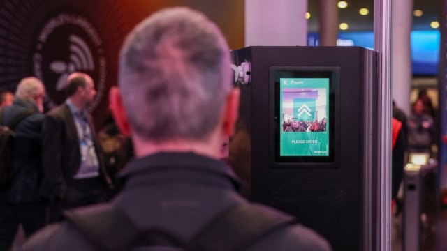 Системата за лицево разпознаване на MWC Barcelona. Снимка: Bloomberg L.P.