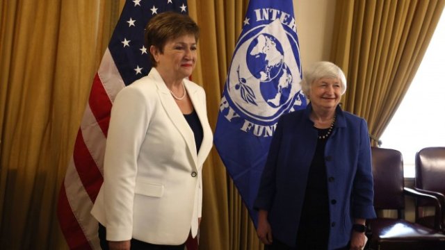 <p>
	Кристалина Георгиева и Джанет Йелън по време на предишна среща. <em>Снимка: Bloomberg LP</em></p>
