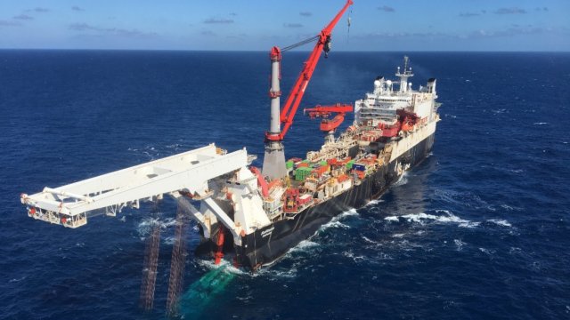 Полагането на тръбите на &quot;Северен поток 2&quot;. Снимка: &quot;Газпром&quot;