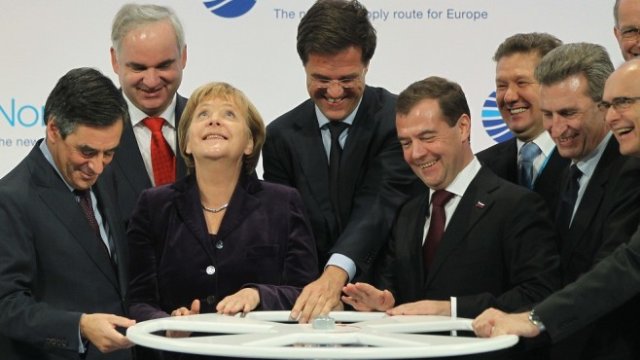 <p>
	<em>Пускането в експлоатация на &quot;Северен поток 1&quot;. Снимка: Bloomberg LP</em></p>
