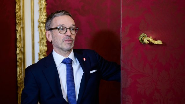Лидерът на Австрийската партия на свободата Херберт Кикъл. Снимка: Christian Bruna/Getty Images