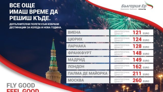 „България Ер“ пуска допълнителни полети към 9 атрактивни дестинации