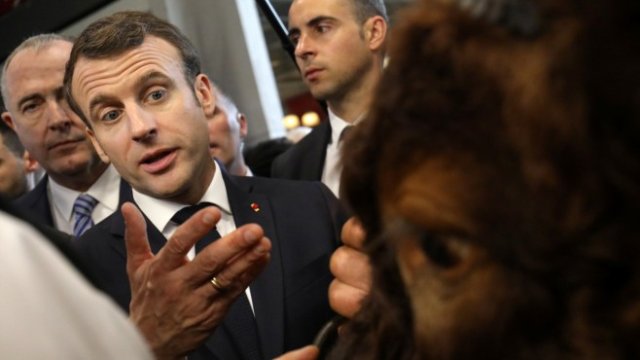 <p>
	Еманюел Макрон по време на откриването в събота&nbsp;<em>Снимка: Ройтерс</em></p>
