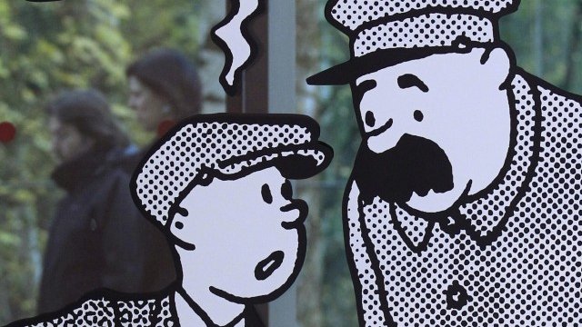 <p>
	Корицата на &quot;Тинтин в Америка&quot; на художника Ерже е една от 5-те от поредицата, нарисувани с гваш.<em> Снимка: Ройтерс</em></p>
