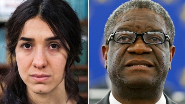 <p>
	Гинекологът Дени Муквеге и аквистката Надя Мурад. <em>Снимка: Ройтерс</em></p>
