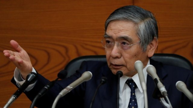 <p>
	Управителят на BOJ Харухико Курода <em>Снимка: Ройтерс</em></p>
