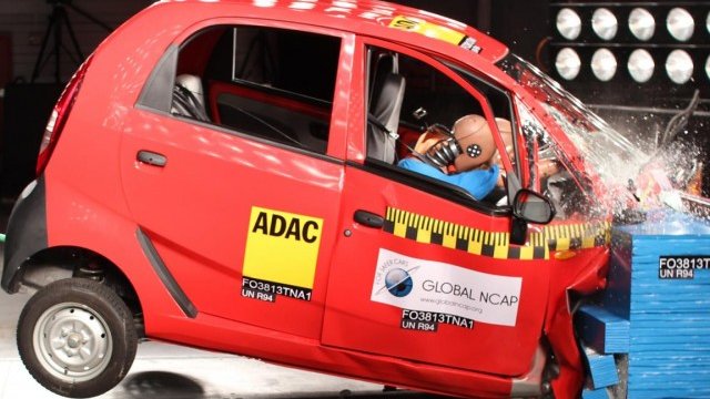 <p>
	Това остава от Tata Nano след удар с 64 км/час. Снимка: Global NCAP</p>
