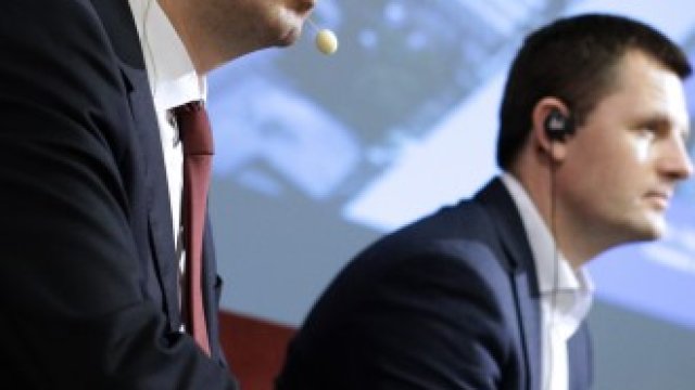 <p>
	Главният архитект на София Здравко Здравков (в близък план) и главният архитект на Москва Сергей Кузнецов.&nbsp;<em>Снимка: БТА</em></p>
