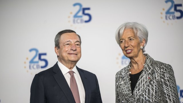 Марио Драги и Кристин Лагард. Снимка: Bloomberg LP