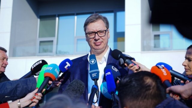 <p>
	Сръбският президент Вучич. <em>Снимка: Bloomberg LP</em></p>
