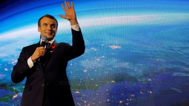 <p>
	<em>Френският президен Еманюел Макрон по време на събитие в навечерието на форума &quot;Една планета&quot;. Снимка: Ройтерс</em></p>
