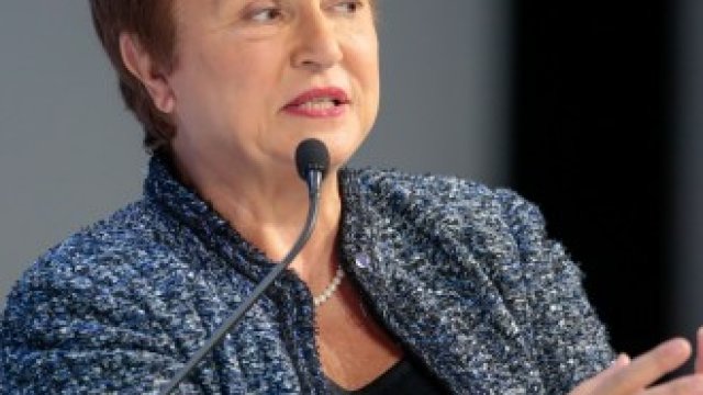 <p>
	Управляващият директор на МВФ Кристалина Георгиева.<em> Снимка: Jason Alden/Bloomberg</em></p>
