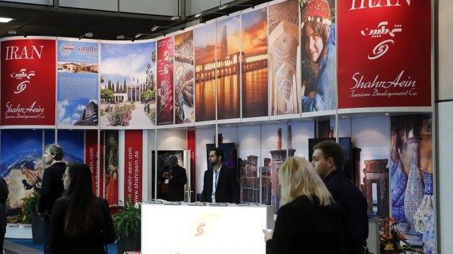 <p>
	Щандът на Иран на международното туристическо изложение в Берлин през март тази година. <em>Снимка: Архив Ройтерс</em></p>
