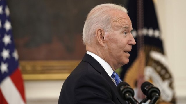 <p>
	Американският президент Джо Байдън по време на днешното му изказване. <em>Снимка:&nbsp;Yuri Gripas/Abaca/Bloomberg</em></p>
