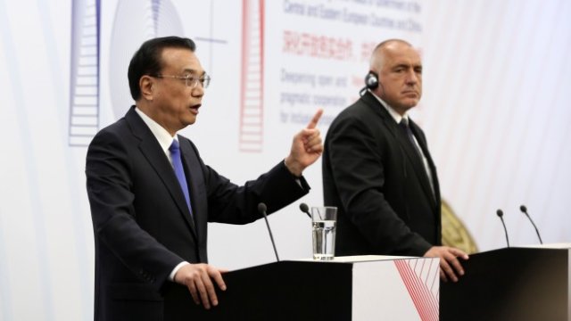 <p>
	Ли Къцян и Бойко Борисов по време на съвместната си пресконференция <em>Снимка: БТА</em></p>
