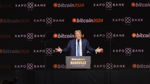 Доналд Тръмп по време на конференцията в Нашвил. Снимка: Brett Carlsen/Bloomberg