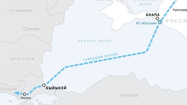 <p>
	Трасето на &quot;Турски поток&quot;. Графика: <em>&quot;Газпром&quot;</em></p>
