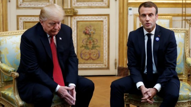 <p>
	Американският президент Доналд Тръмп (ляво) и френският държавен глава Еманюел Макрон (дясно). <em>Снимка: Ройтерс</em></p>
